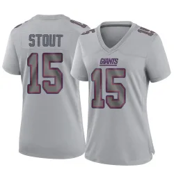 Women's Jordan Stout New York Giants No.15 Game Atmosphere Fashion Jersey - Gray
