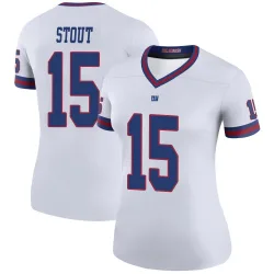 Women's Jordan Stout New York Giants No.15 Legend Color Rush Jersey - White