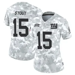 Women's Jordan Stout New York Giants No.15 Limited 2024 Salute to Service Jersey - Arctic Camo