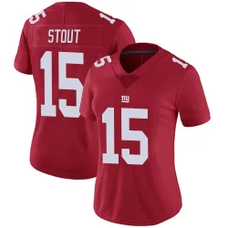 Women's Jordan Stout New York Giants No.15 Limited Alternate Vapor Untouchable Jersey - Red