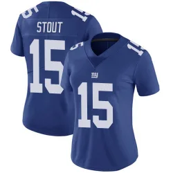 Women's Jordan Stout New York Giants No.15 Limited Team Color Vapor Untouchable Jersey - Royal