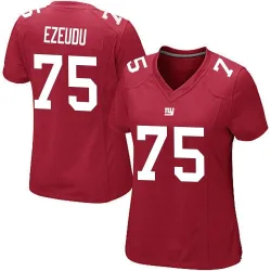 Women's Joshua Ezeudu New York Giants No.75 Game Alternate Jersey - Red