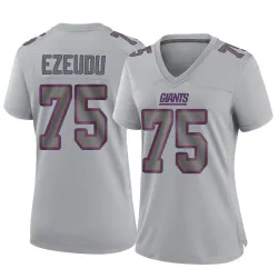 Women's Joshua Ezeudu New York Giants No.75 Game Atmosphere Fashion Jersey - Gray