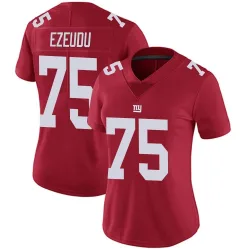 Women's Joshua Ezeudu New York Giants No.75 Limited Alternate Vapor Untouchable Jersey - Red