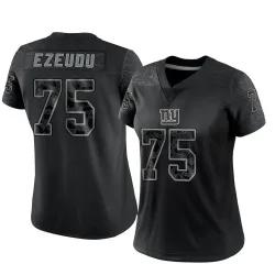 Women's Joshua Ezeudu New York Giants No.75 Limited Reflective Jersey - Black