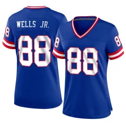 Women's Juice Wells Jr. New York Giants No.88 Game Classic Jersey - Royal