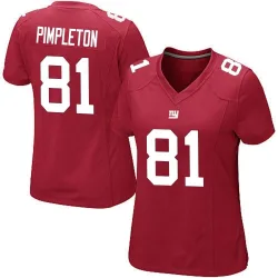 Women's Kalil Pimpleton New York Giants No.81 Game Alternate Jersey - Red
