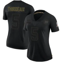 Women's Kayvon Thibodeaux New York Giants No.5 Limited 2020 Salute To Service Jersey - Black