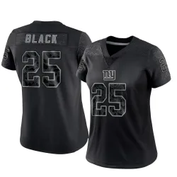 Women's Korie Black New York Giants No.25 Limited Reflective Jersey - Black