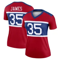 Women's LaMareon James New York Giants No.35 Legend Century Alternate Jersey - Red