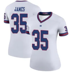 Women's LaMareon James New York Giants No.35 Legend Color Rush Jersey - White