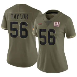Women's Lawrence Taylor New York Giants No.56 Limited 2022 Salute To Service Jersey - Olive