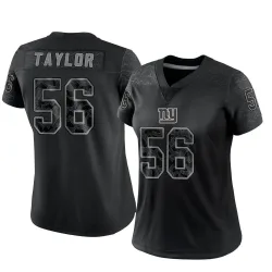 Women's Lawrence Taylor New York Giants No.56 Limited Reflective Jersey - Black