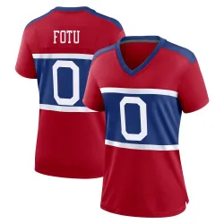 Women's Leki Fotu New York Giants No.0 Game Century Alternate Jersey - Red