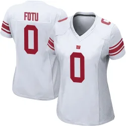 Women's Leki Fotu New York Giants No.0 Game Jersey - White