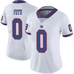 Women's Leki Fotu New York Giants No.0 Limited Color Rush Jersey - White