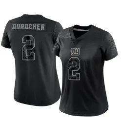 Women's Leo Durocher New York Giants No.2 Limited Reflective Jersey - Black