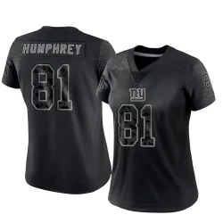 Women's Lil'Jordan Humphrey New York Giants No.81 Limited Reflective Jersey - Black