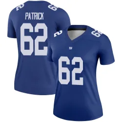 Women's Lucas Patrick New York Giants No.62 Legend Jersey - Royal
