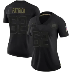 Women's Lucas Patrick New York Giants No.62 Limited 2020 Salute To Service Jersey - Black
