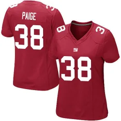 Women's Makari Paige New York Giants No.38 Game Alternate Jersey - Red