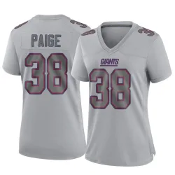 Women's Makari Paige New York Giants No.38 Game Atmosphere Fashion Jersey - Gray
