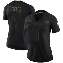 Women's Malachi Fields New York Giants No.0 Limited 2020 Salute To Service Jersey - Black