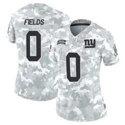 Women's Malachi Fields New York Giants No.0 Limited 2024 Salute to Service Jersey - Arctic Camo