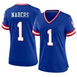 Women's Malik Nabers New York Giants No.1 Game Classic Jersey - Royal