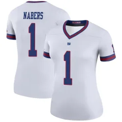 Women's Malik Nabers New York Giants No.1 Legend Color Rush Jersey - White
