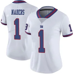 Women's Malik Nabers New York Giants No.1 Limited Color Rush Jersey - White