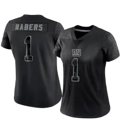 Women's Malik Nabers New York Giants No.1 Limited Reflective Jersey - Black