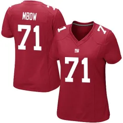 Women's Marcus Mbow New York Giants No.71 Game Alternate Jersey - Red