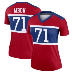 Women's Marcus Mbow New York Giants No.71 Legend Century Alternate Jersey - Red