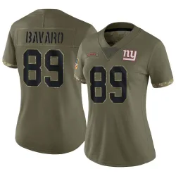 Women's Mark Bavaro New York Giants No.89 Limited 2022 Salute To Service Jersey - Olive