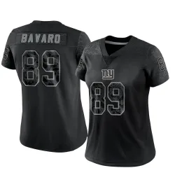 Women's Mark Bavaro New York Giants No.89 Limited Reflective Jersey - Black
