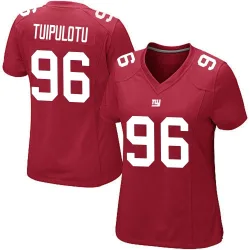 Women's Marlon Tuipulotu New York Giants No.96 Game Alternate Jersey - Red