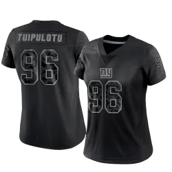 Women's Marlon Tuipulotu New York Giants No.96 Limited Reflective Jersey - Black