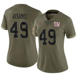Women's Matthew Adams New York Giants No.49 Limited 2022 Salute To Service Jersey - Olive