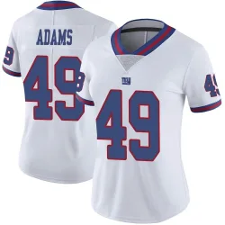 Women's Matthew Adams New York Giants No.49 Limited Color Rush Jersey - White