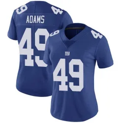 Women's Matthew Adams New York Giants No.49 Limited Team Color Vapor Untouchable Jersey - Royal