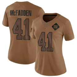 Women's Micah McFadden New York Giants No.41 Limited 2023 Salute To Service Jersey - Brown
