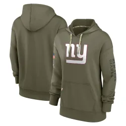 Women's New York Giants No. 2022 Salute to Service Performance Pullover Hoodie - Olive