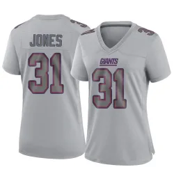 Women's Nic Jones New York Giants No.31 Game Atmosphere Fashion Jersey - Gray