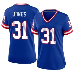 Women's Nic Jones New York Giants No.31 Game Classic Jersey - Royal