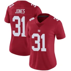 Women's Nic Jones New York Giants No.31 Limited Alternate Vapor Untouchable Jersey - Red