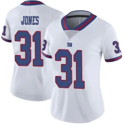 Women's Nic Jones New York Giants No.31 Limited Color Rush Jersey - White