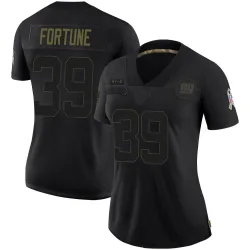 Women's O'Donnell Fortune New York Giants No.39 Limited 2020 Salute To Service Jersey - Black