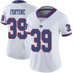 Women's O'Donnell Fortune New York Giants No.39 Limited Color Rush Jersey - White