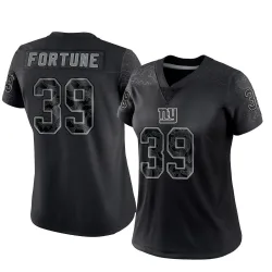 Women's O'Donnell Fortune New York Giants No.39 Limited Reflective Jersey - Black